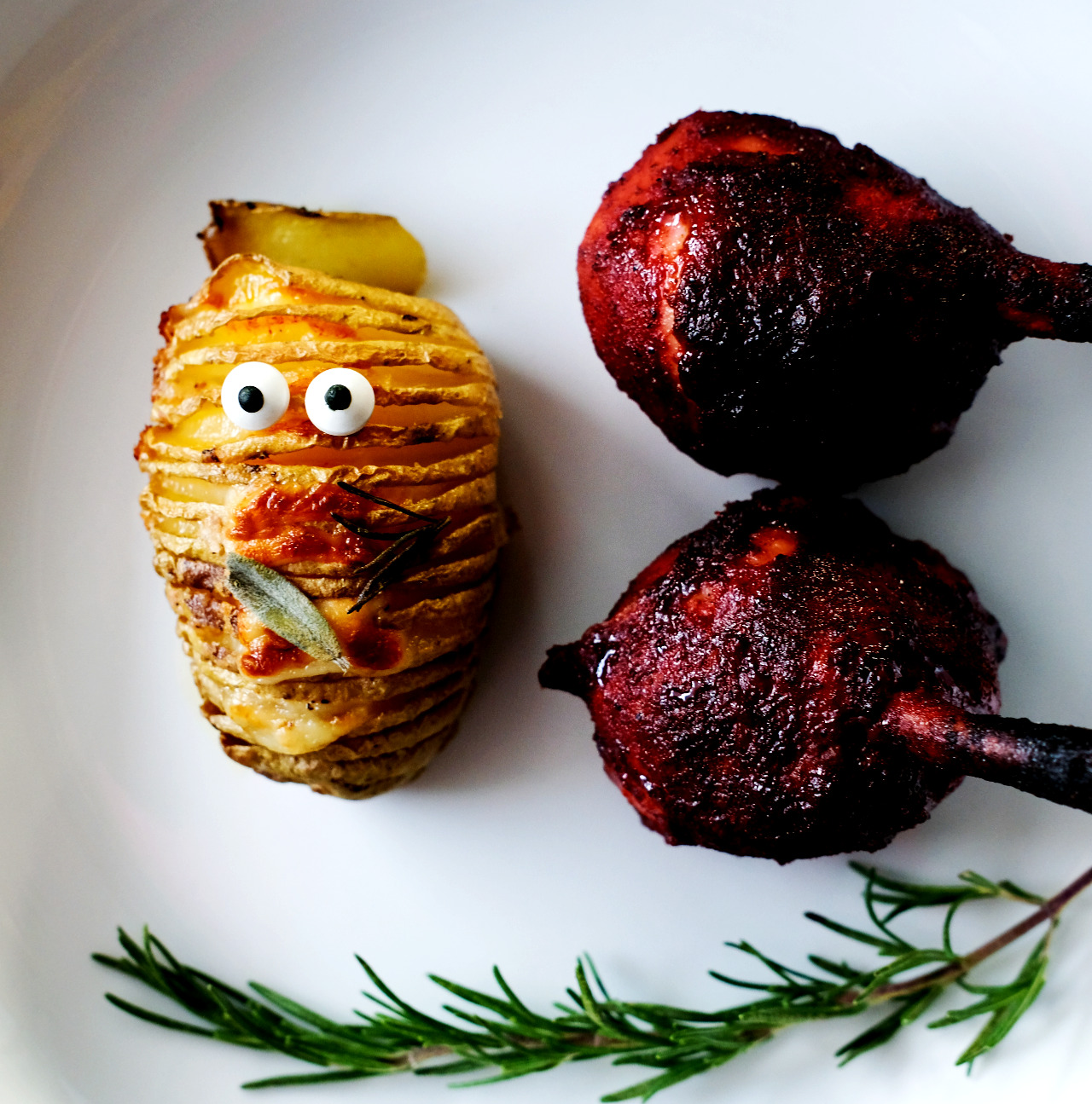 Read more about the article Bloodied BBQ Drumstick Halloween Recipe (don’t worry; they’re candied!)
